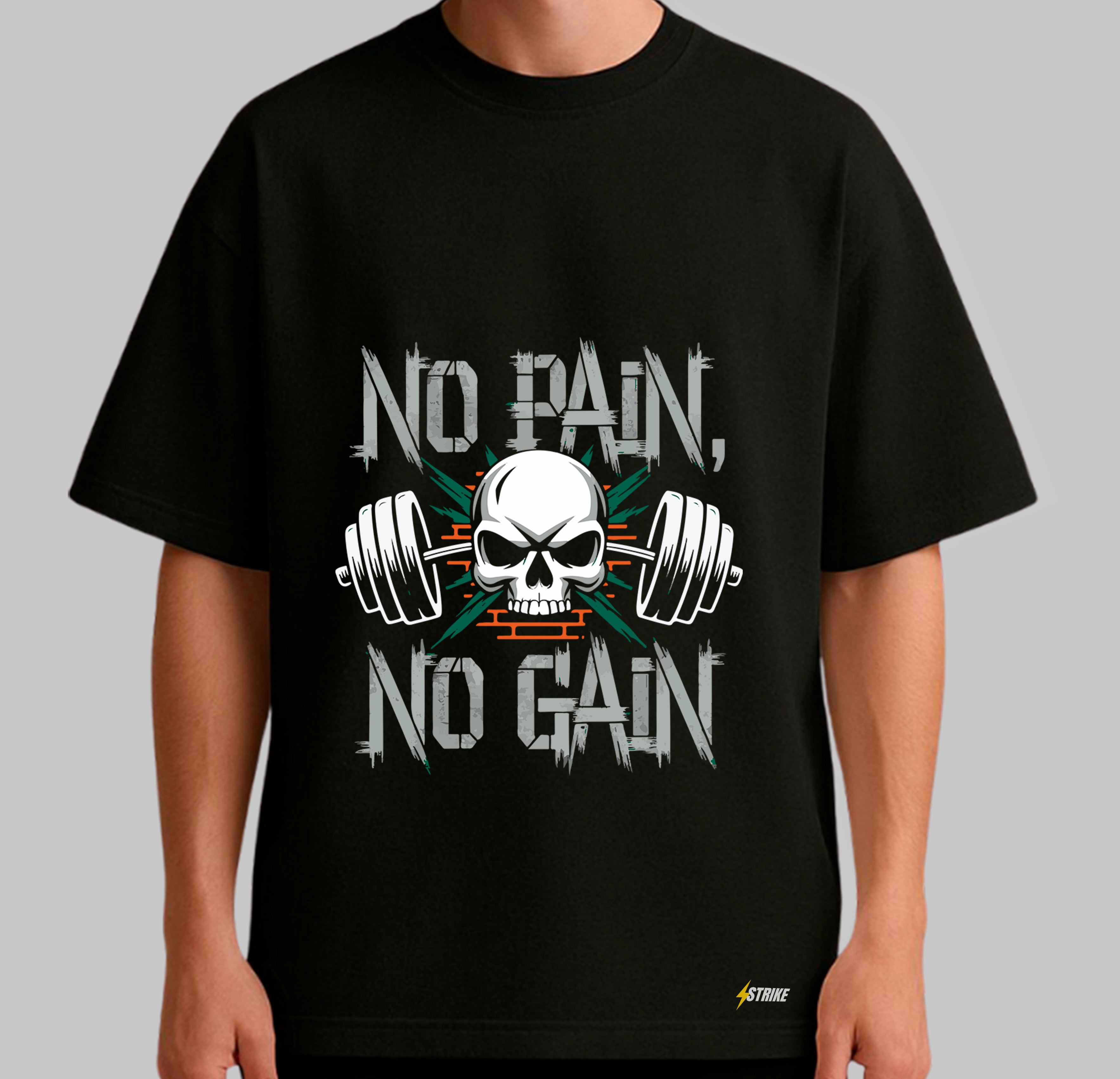 Oversized Preta - NO PAIN NO GAIN